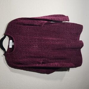 Katheryn Deene Sweater Womens Size 18 20 Tunic Knit Plum Plus Top Katy D Purple